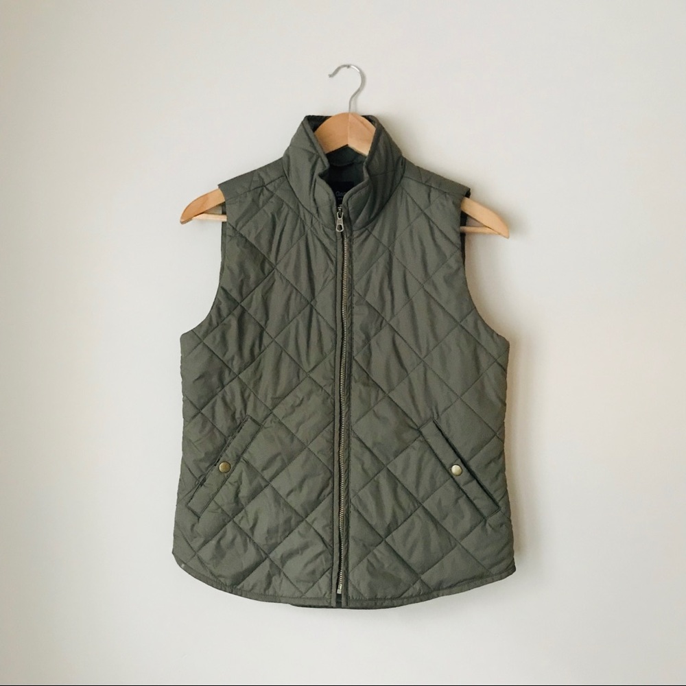 Green quilted vest